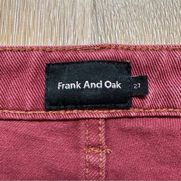 Frank & Oak Jeans Stevie High Rise Tapered Straight Rusty Red - Size 27 - Picture 6 of 16